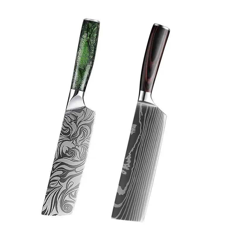 InLeung Damascus Chef Knife – Sharp Stainless Steel Kitchen Knife Chef Knife Axl 2PCS knife AB