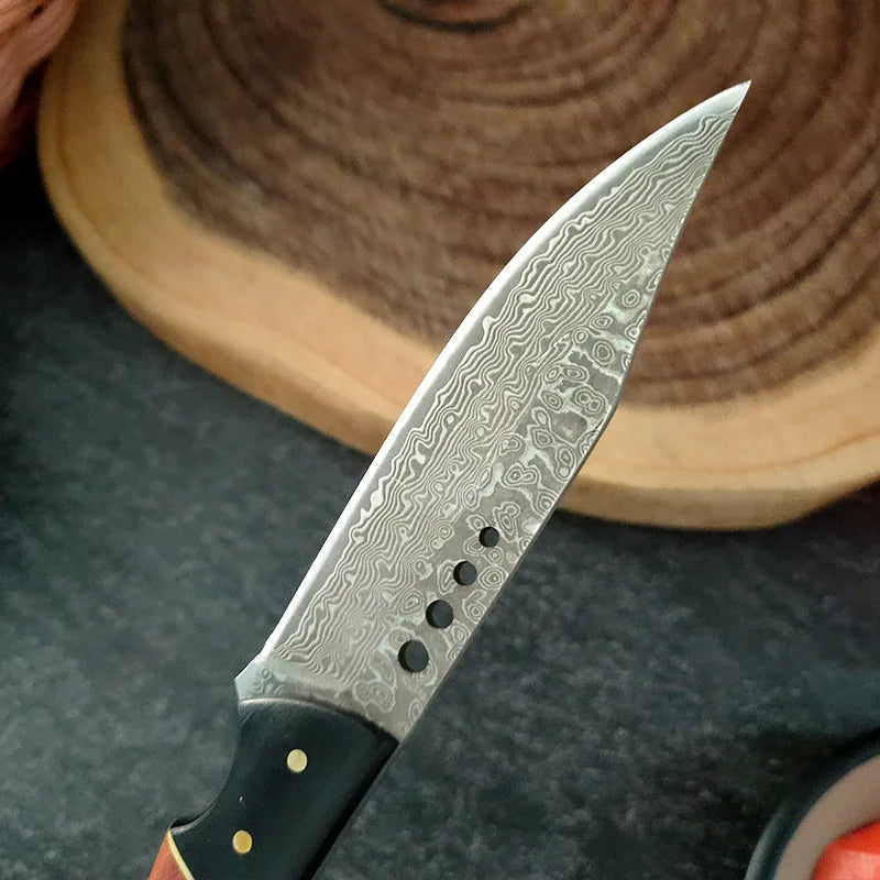 InLeung Damascus Steel Chef Knife – 10" Wood Handle Kitchen Blade Damascus Chef Knife Axl