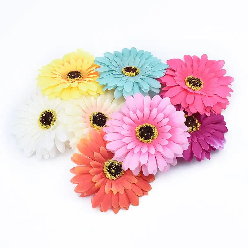 Artificial Silk Gerbera Flower Heads 10/20 Pcs – DIY Decor Artificial Flower Heads Axl