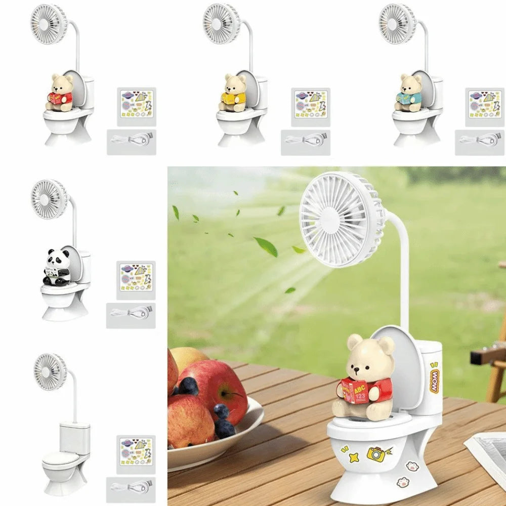Funny Toilet Desktop Fan – USB Rechargeable Portable Desk Fan Novelty Desk Fan Axl
