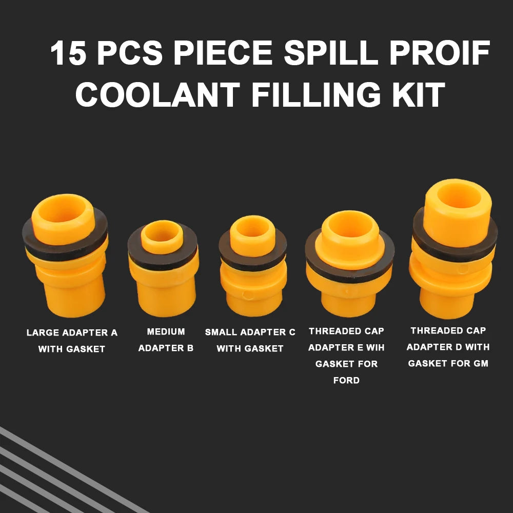 15-Piece Spill-Proof Car Fluid Filling Funnel Kit | Universal Automotive Funnel Kit Axl