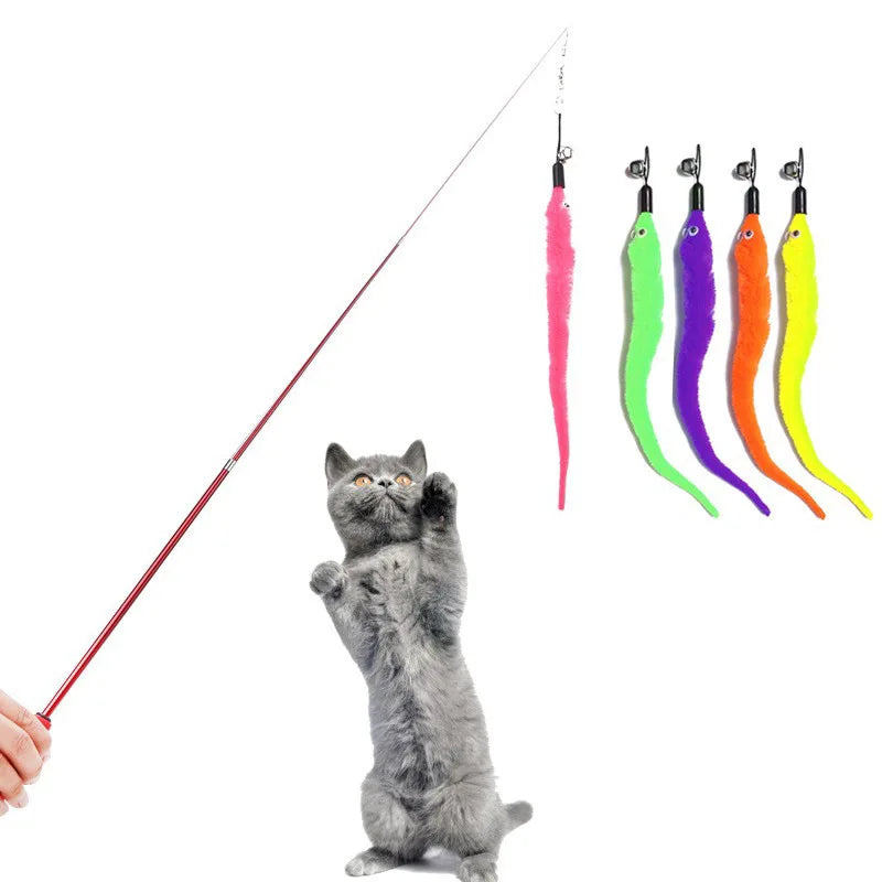 5-Pack Caterpillar Plush Worm Cat Toys – Interactive Refill Heads Cat Toy Refills Axl