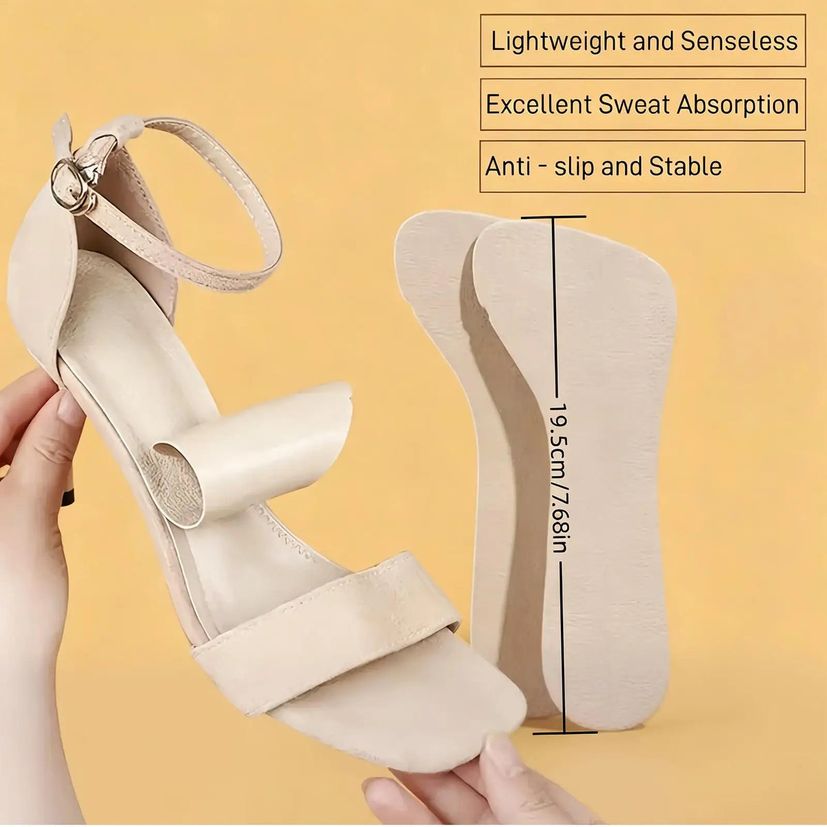 Women's Anti-Slip Adhesive Sandal Insoles | 3/4 Cushion Insert Shoe Insoles Axl