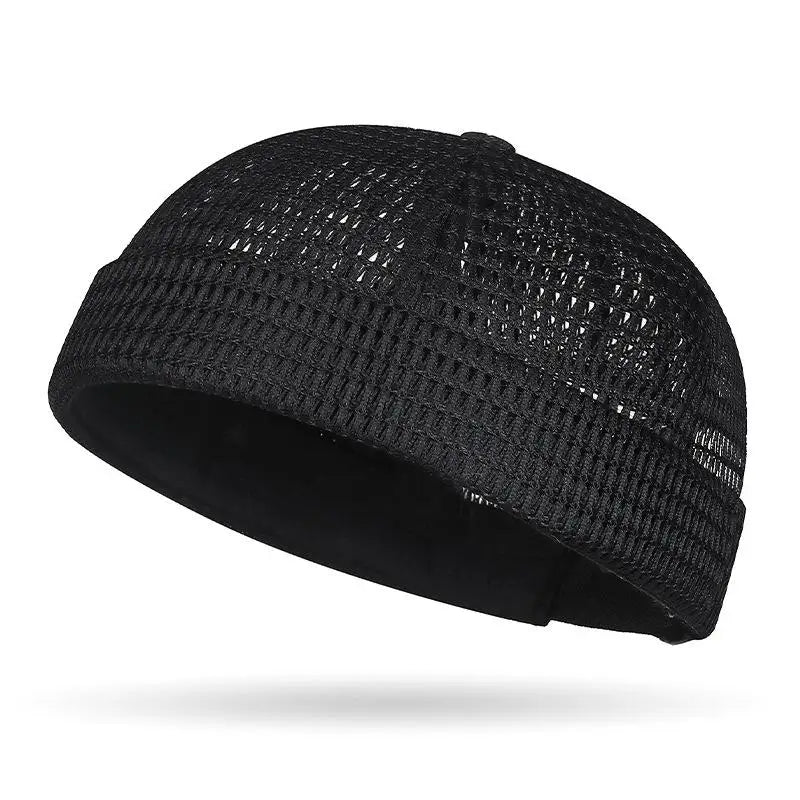 Adjustable Mesh Brimless Beanie Hat – Breathable Docker Cap Brimless Beanie Hat Axl A1