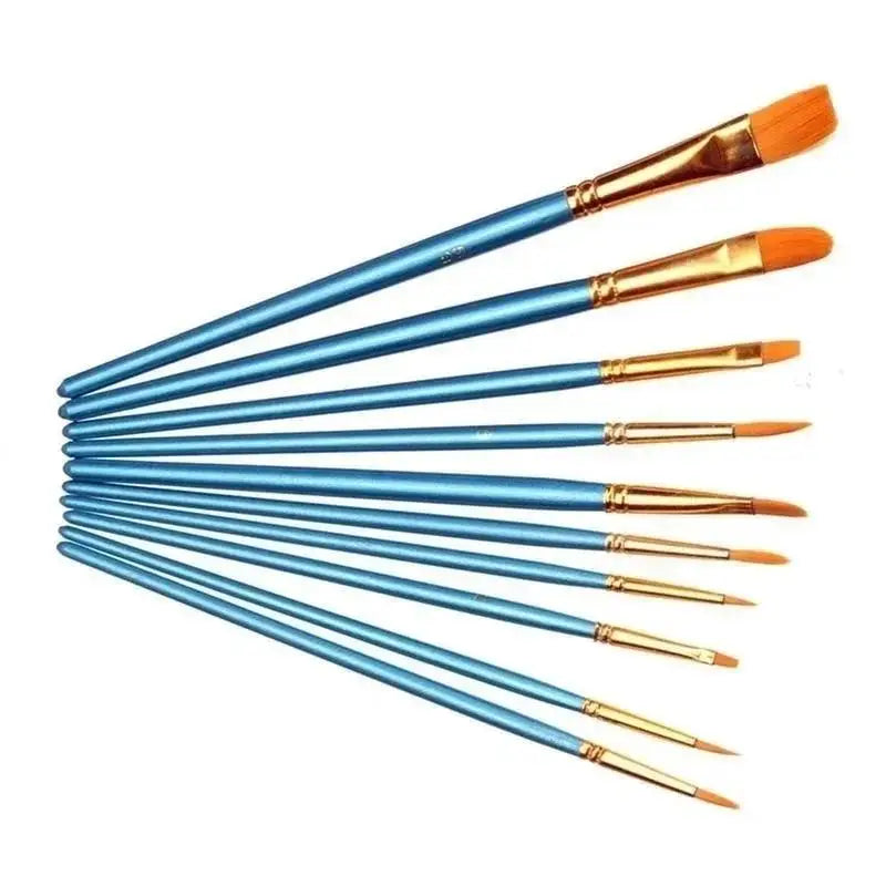 10-Piece Artist Paint Brush Set – Acrylic, Oil & Watercolor Artist Paint Brushes Axl