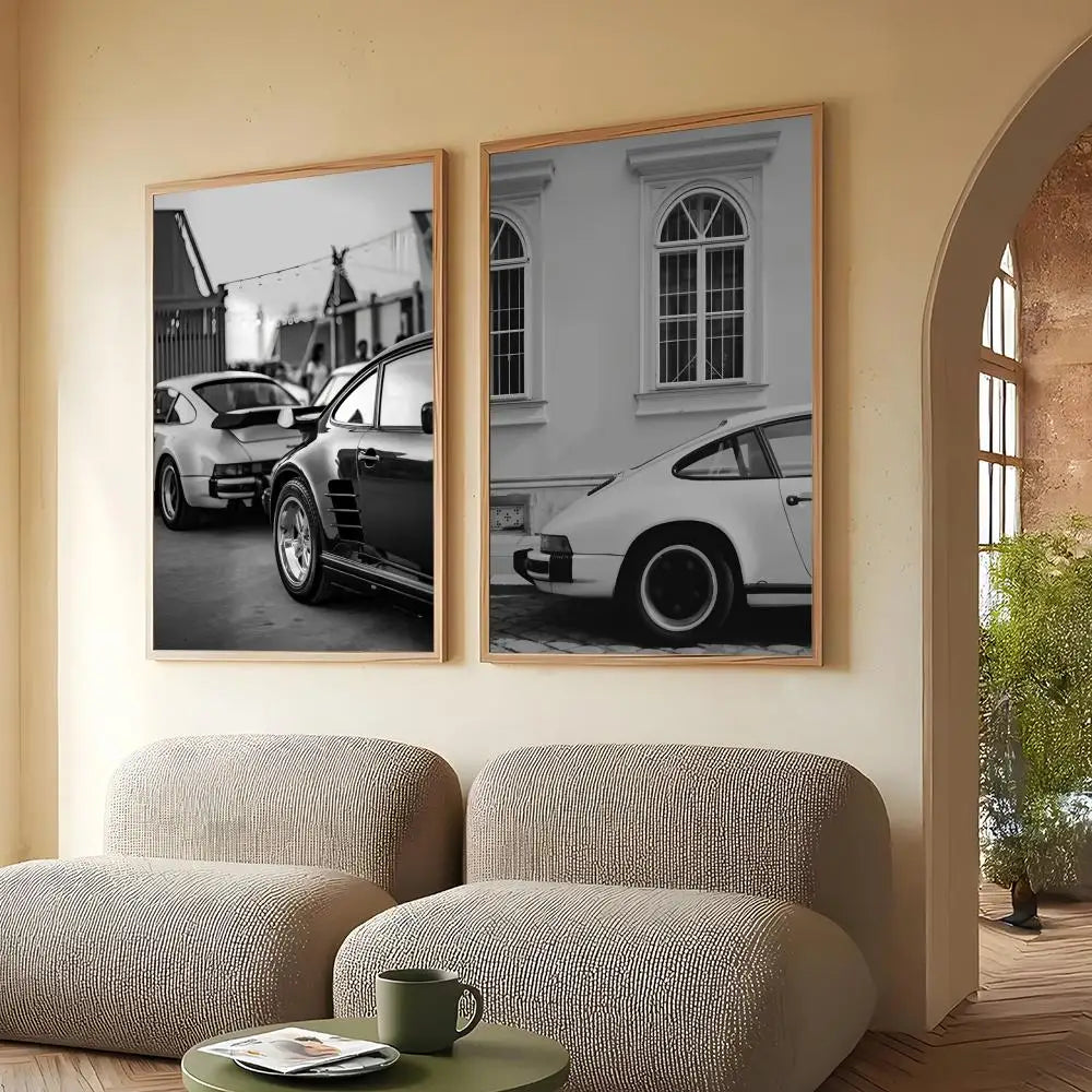 Black & White Car Canvas Wall Art – HD Print Home Decor Poster Canvas Wall Art Axl
