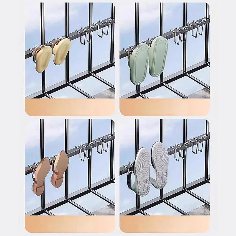 Stainless Steel Shoe Drying Rack Hook | Closet Organizer Shoe Drying Hook Rack Axl