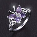 Huitan Butterfly Ring – Purple Cubic Zirconia Cocktail Ring Cocktail Ring Axl T0328 9