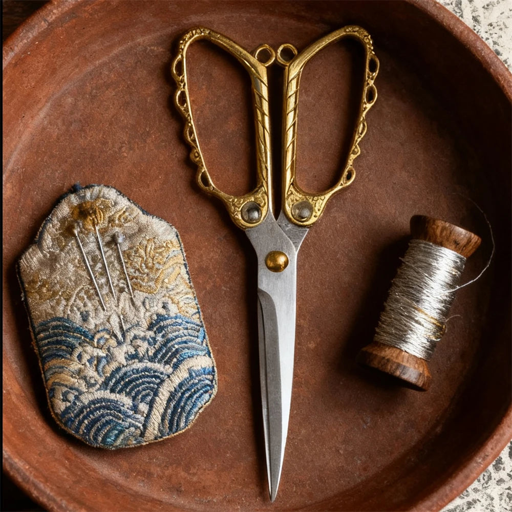 Vintage Embroidery Scissors – Stainless Steel Tailor Craft Gift Embroidery Scissors Axl Scissors-Golden