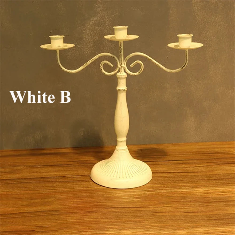 Modern European Candlestick Holder – Elegant Table Decor Candlestick Holder Axl Holder-White B