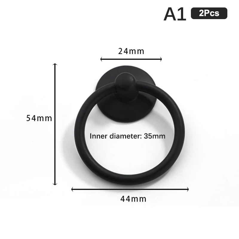 Vintage Round Ring Drawer Pulls – Zinc Alloy Cabinet Knobs 2pc Cabinet Drawer Pulls Axl A1
