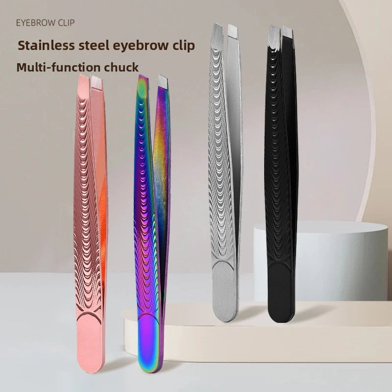 Slant Tip Stainless Steel Tweezers – Brow & Eyelash Tool Beauty Tweezers Axl