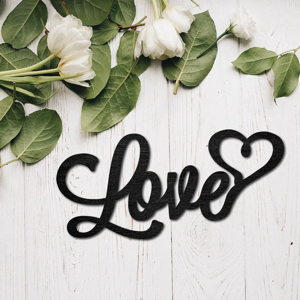 Laser Cut Wooden Love Sign – Heart Wall Art Home Décor Wooden Wall Sign Axl