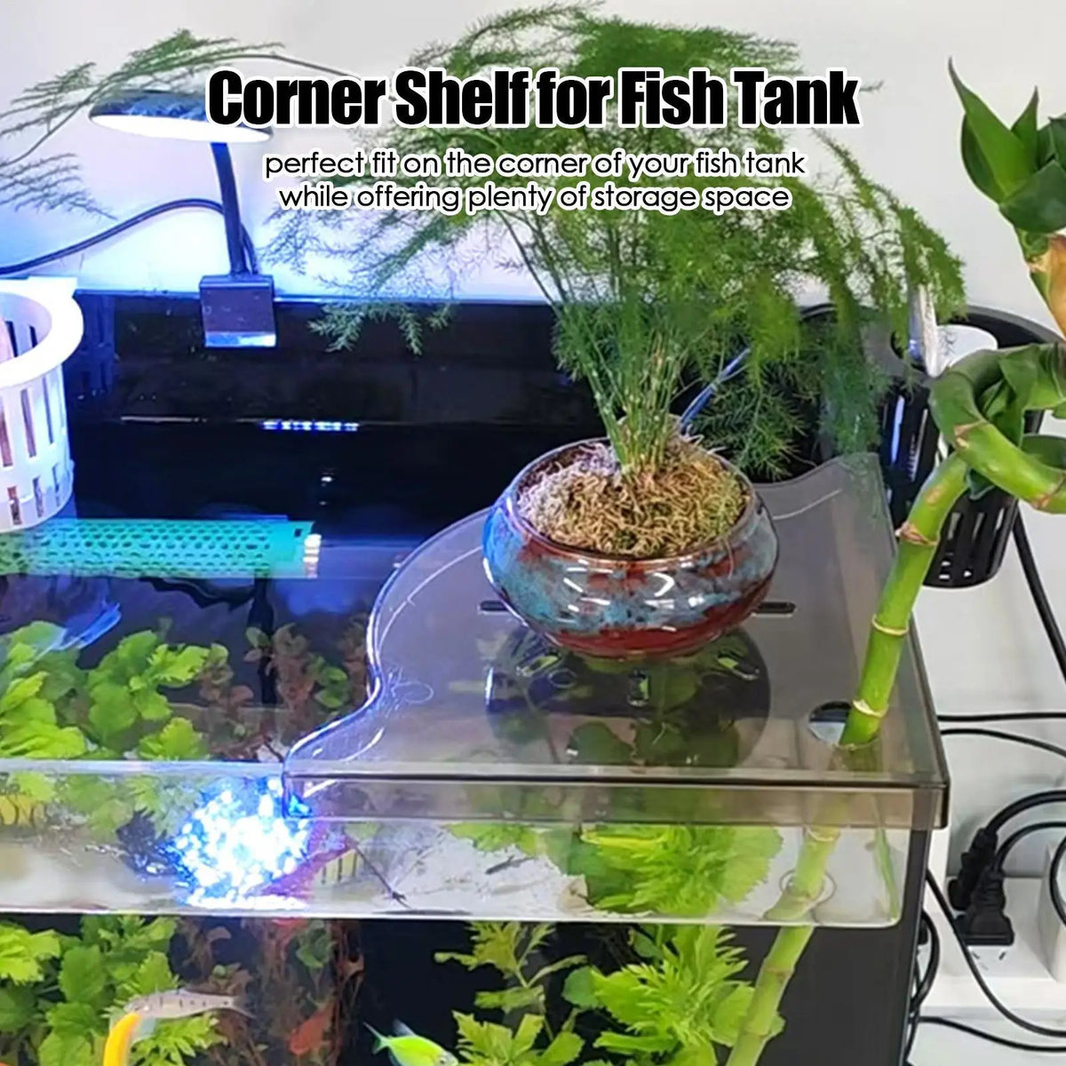 Triangle Aquarium Corner Shelf – Fish Tank Plant Holder Aquarium Corner Shelf Axl