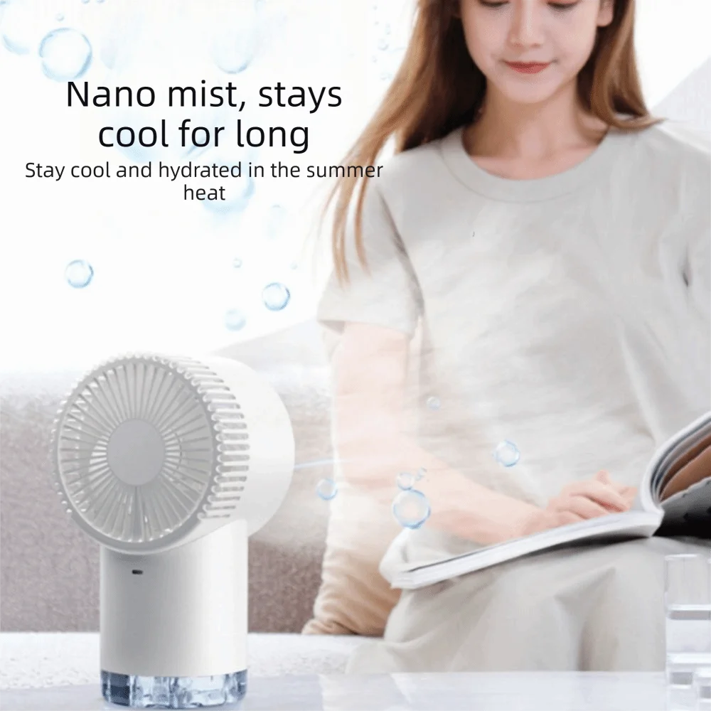 400ml Water Mist Cooling Desk Fan with LED Light & USB-C Mist Desk Fan Axl