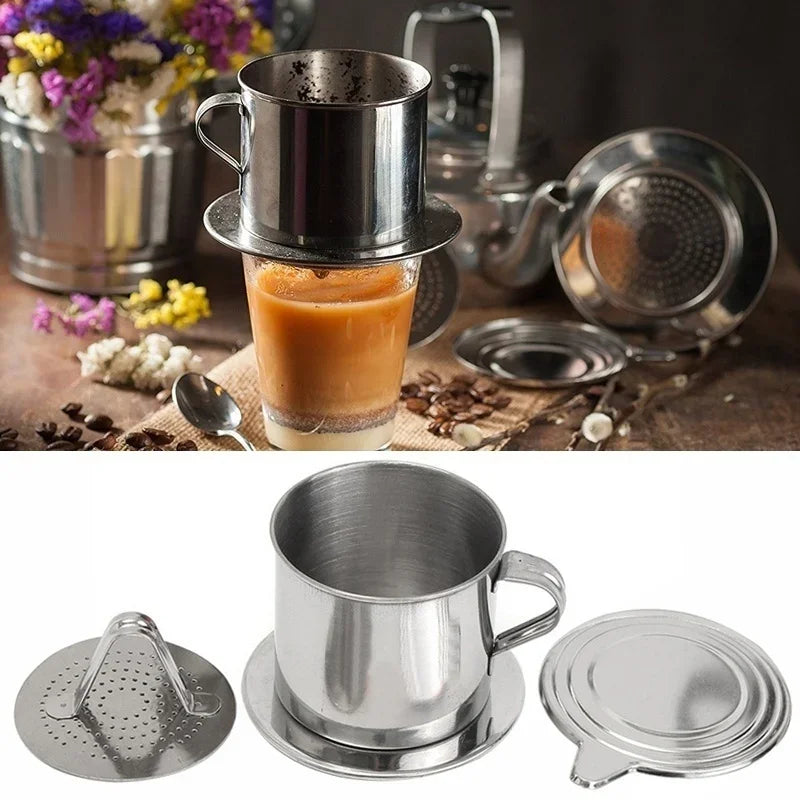 Vietnamese Stainless Steel Coffee Drip Filter – Portable & Reusable Coffee Drip Filter Axl