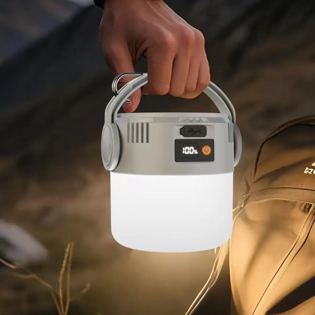 Solar COB LED Camping Light | 4 Modes & Digital Display Solar Camping Lantern Axl