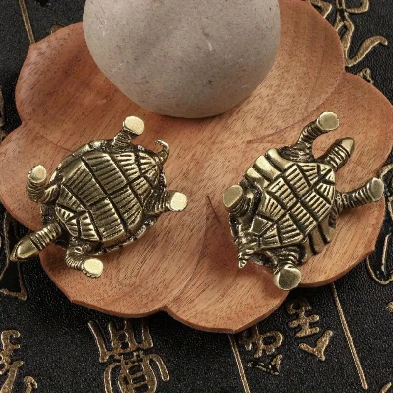 Solid Copper Tortoise Statue – Retro Desktop Figurine Décor Decorative Figurine Axl