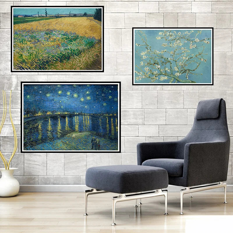 Van Gogh Almond Blossom & Starry Night Art Print Poster Art Poster Print Axl