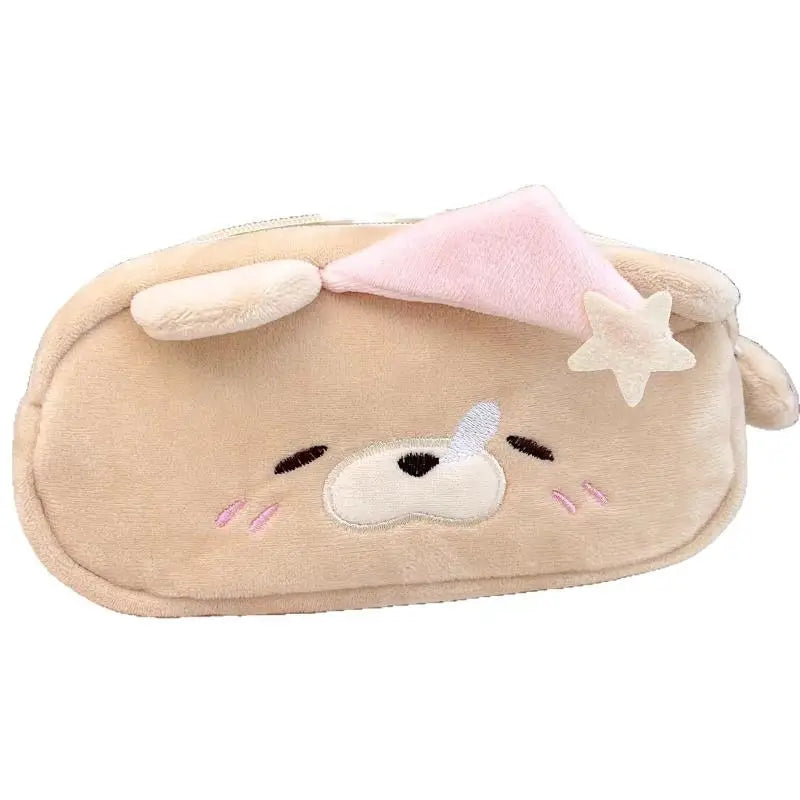 Cute Sleepy Bear Plush Pencil Pouch | Large Capacity Pen Bag Plush Pencil Pouch Axl A1
