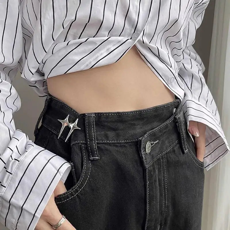 Star Adjustable Waist Belt Buckle Fastener for Jeans | Alloy Belt Buckle Fastener Axl
