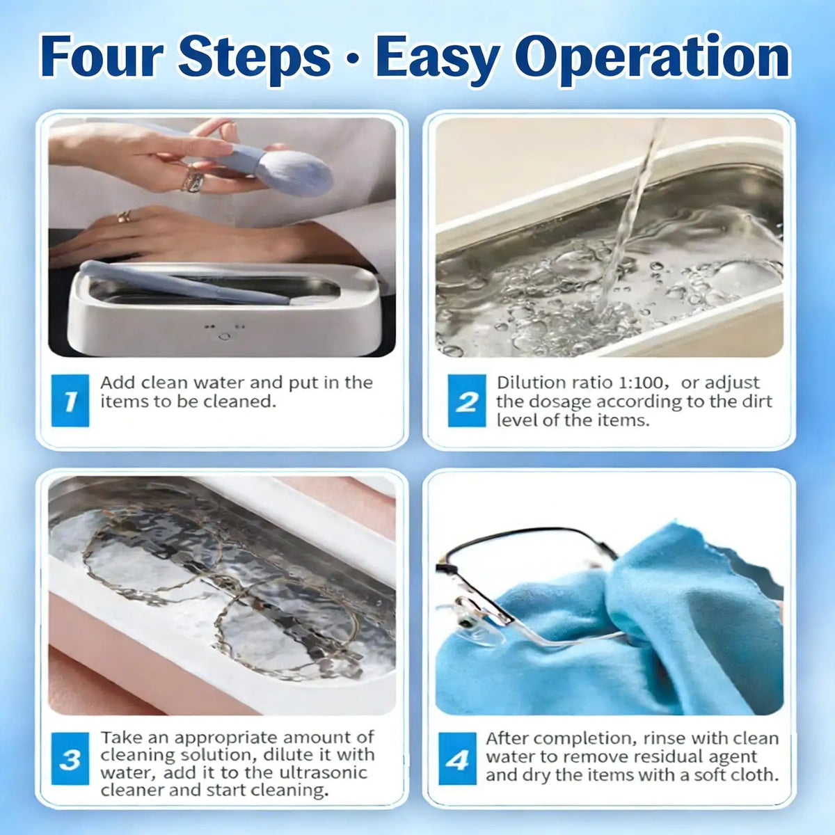 Ultrasonic Jewelry Cleaning Solution 180ml – Gold, Silver & Glasses Jewelry Cleaning Solution Axl
