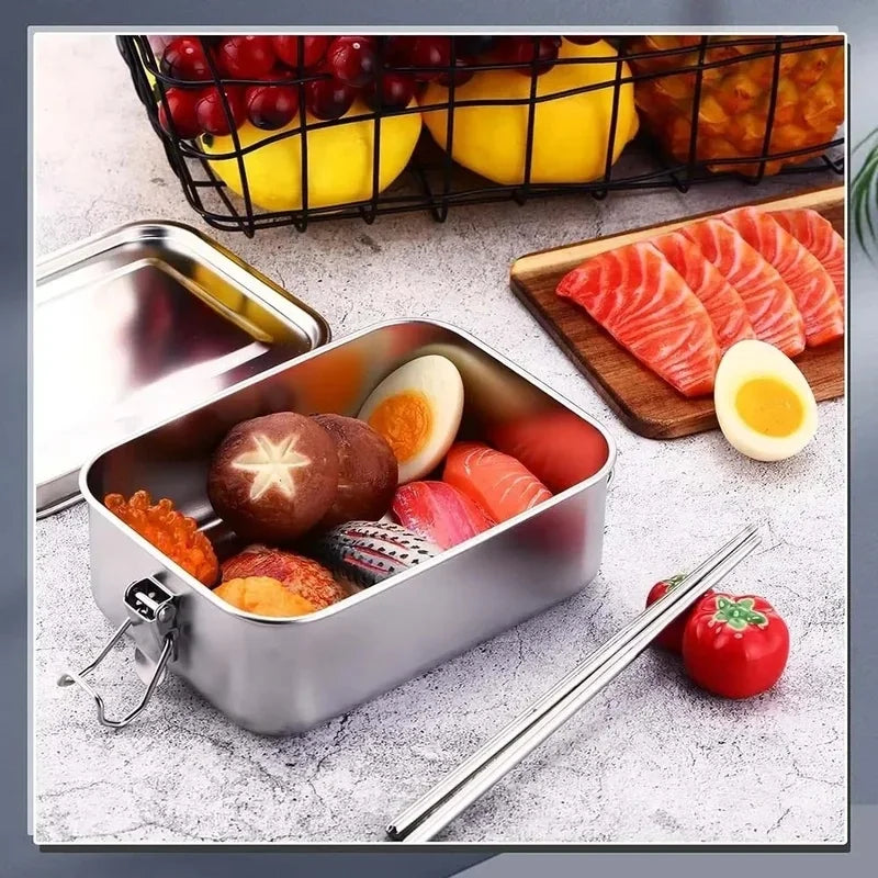 Stainless Steel Lunch Box with Lockable Clips | Metal Bento Box Bento Lunch Box Axl