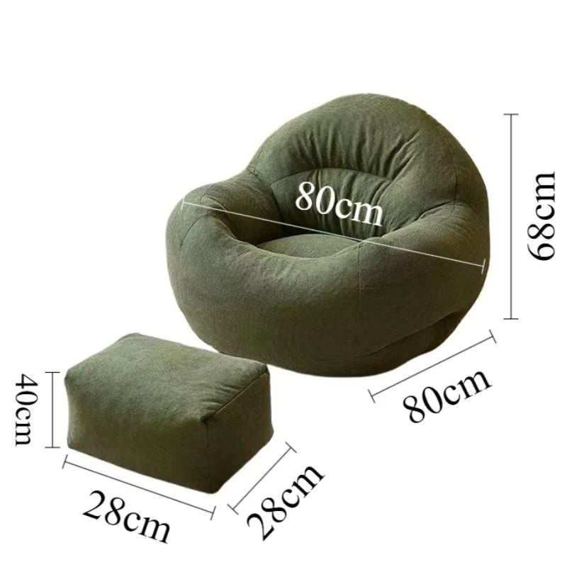 Giant Bean Bag Sofa – Corduroy Pouf Couch with Ottoman Bean Bag Sofa Axl