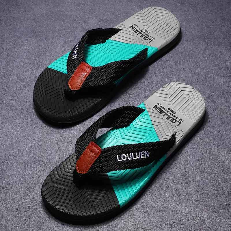 YBQJOO Men's Non-Slip Beach Flip Flops | EVA Casual Slippers Men's Flip Flops Axl black 39
