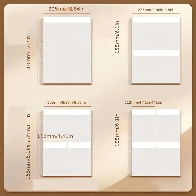 A4 Binder Pockets 12 PCS – Cash Envelope & Document Organizer Binder Pocket Inserts Axl