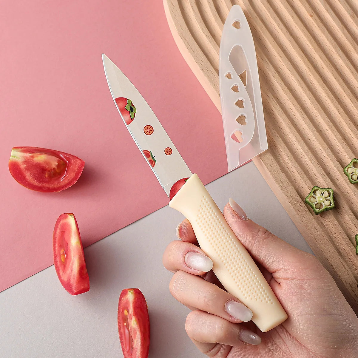 SHENJIU Colorful Kitchen Knife Set – Stainless Steel Chef Knives Kitchen Knife Set Axl 1pcsC