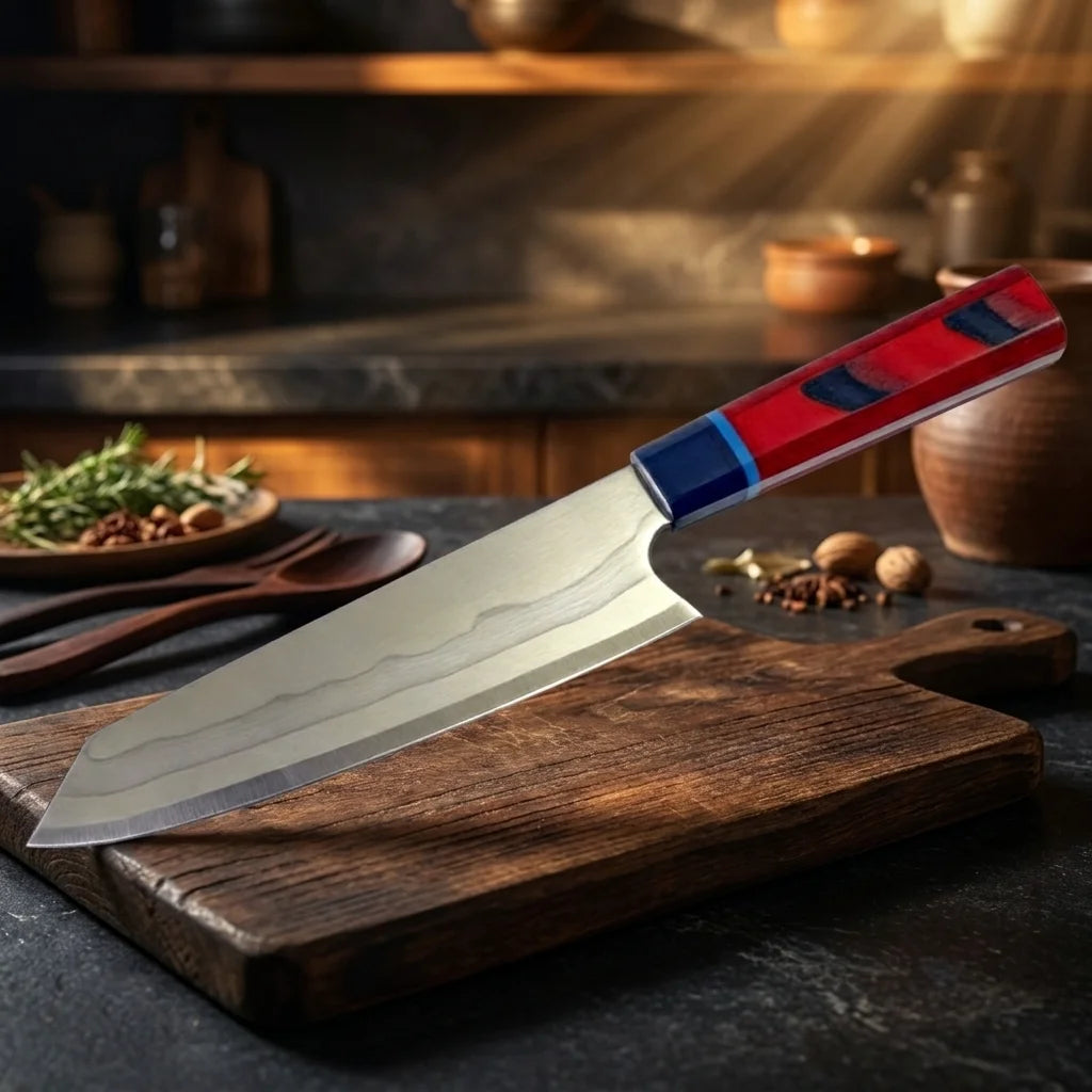 Damascus Steel Chef's Knife – Glow Resin Handle | 8" Blade Damascus Chef Knife Axl