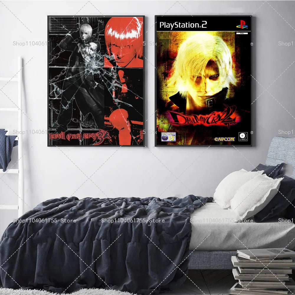 Devil May Cry Game Poster – Self-Adhesive Waterproof Wall Sticker Wall Art Poster Axl