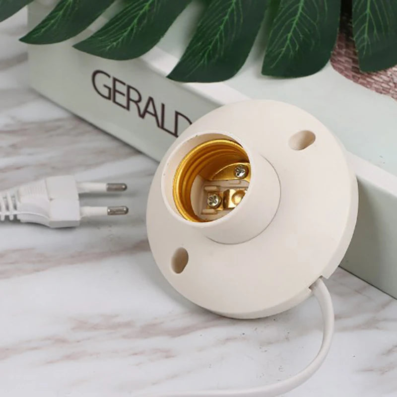 E27 Bulb Socket Lamp Holder with Cable Base & EU Plug Lamp Holder Socket Axl