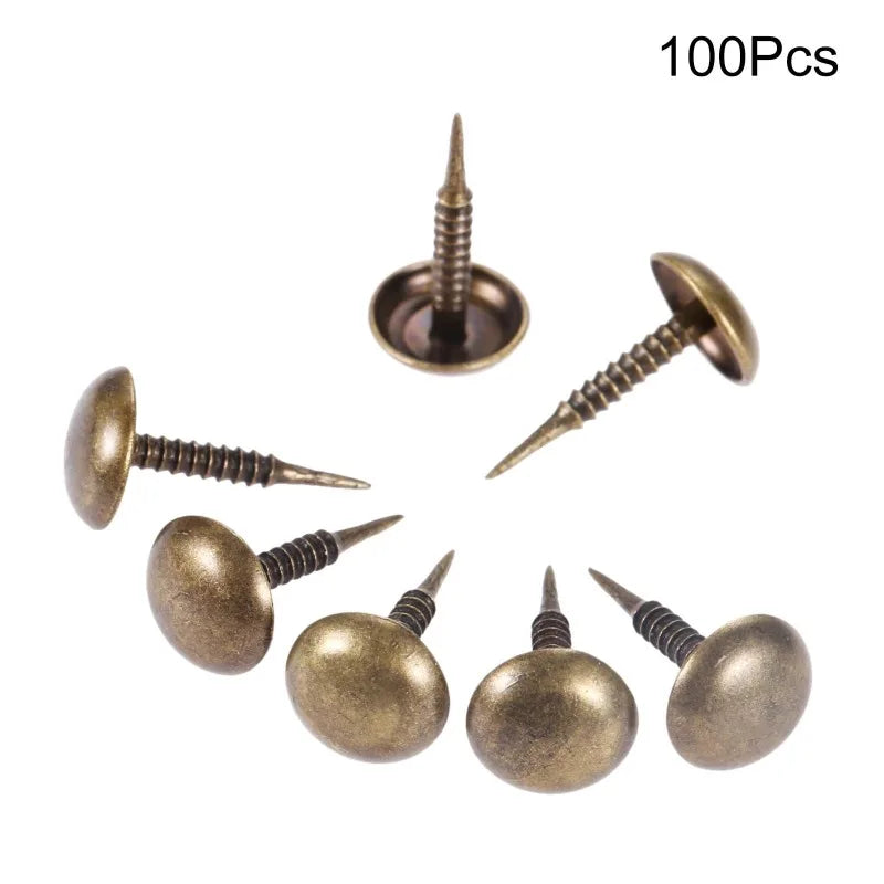 100Pcs Antique Bronze Upholstery Nails Tack Studs 8x15mm – Furniture Upholstery Tack Nails Axl