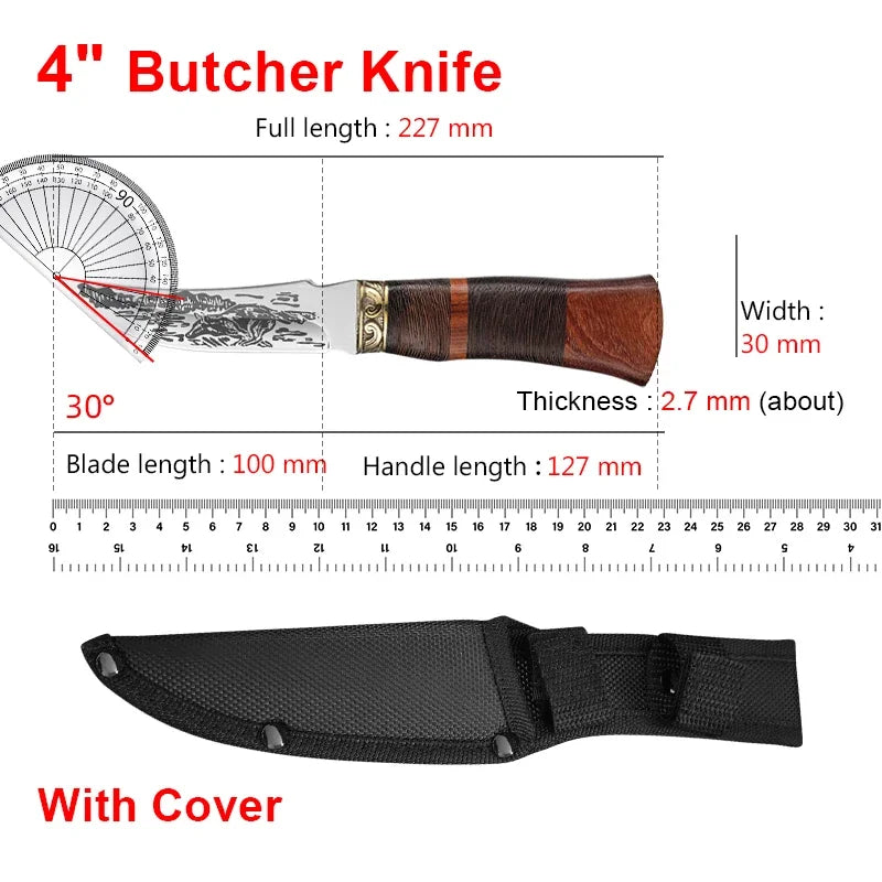 InLeung Hand Forged Boning Knife – Wood Handle, Stainless Steel Boning Knife Axl B knife