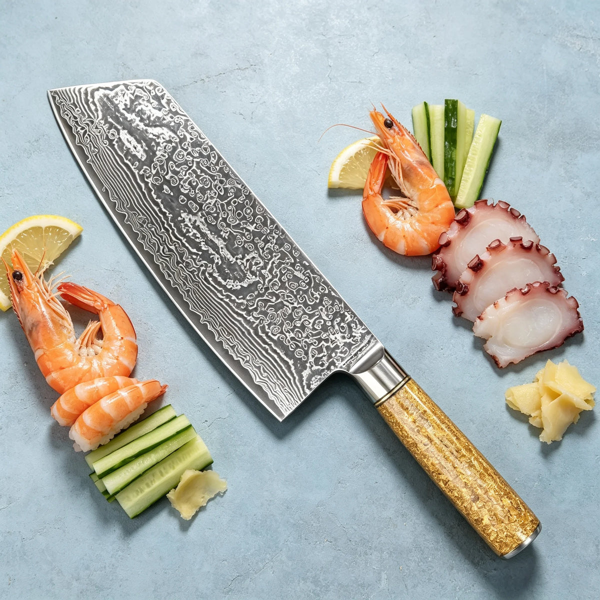 67-Layer Damascus Steel Cleaver | Professional Chef Knife Damascus Steel Cleaver Axl