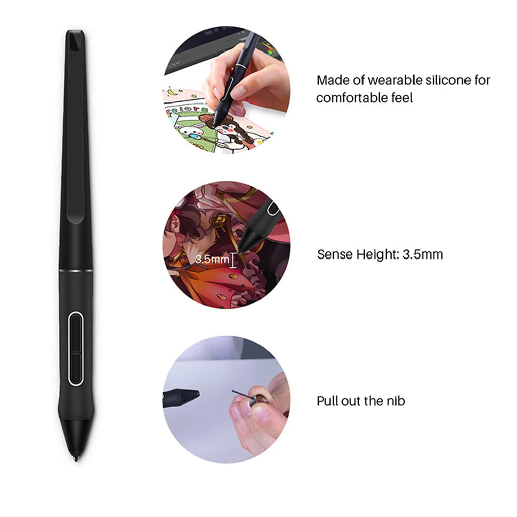 PW517 Battery-Free Stylus Pen 8192 Pressure – 10 Nibs for Huion Digital Stylus Pen Axl