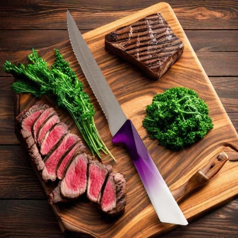 Steak Knife Set 4/6/8 Pcs – Gradient Handle Serrated Steel Steak Knife Set Axl