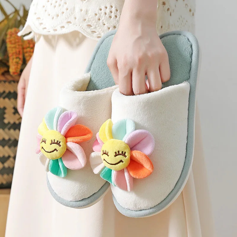 Women's Sunflower House Slippers – Non-Slip Flat Indoor Slipper Women's House Slippers Axl