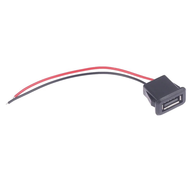 USB 2.0 Female Charging Port Connector with Cable & Socket USB Connector Axl 2Pin