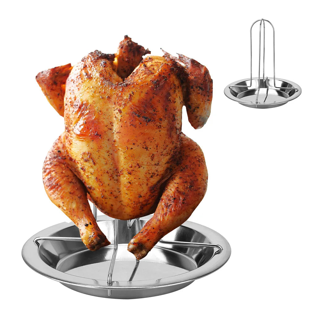 Vertical Chicken Roaster Rack – Stainless Steel BBQ & Oven Chicken Roaster Rack Axl