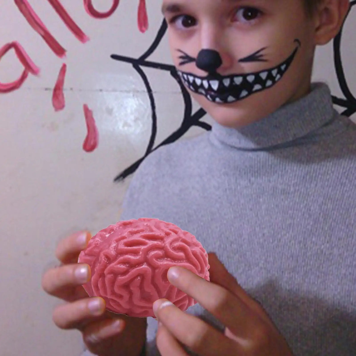 Realistic Brain Squeeze Ball – Halloween Stress Toy & Prop Halloween Novelty Toy Axl