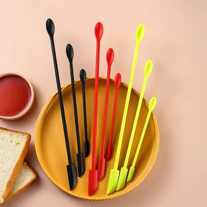 3-Piece Silicone Mini Scraper Set – Double-End Spatula & Spoon Silicone Spatula Set Axl