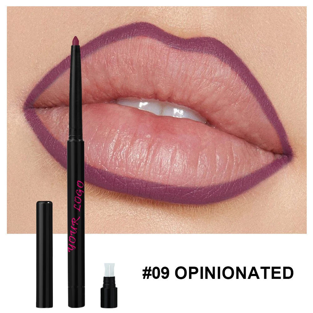 Waterproof Matte Lip Liner Pencil – Vegan, Long-Lasting Lip Liner Pencil Axl 09 40pcs with logo
