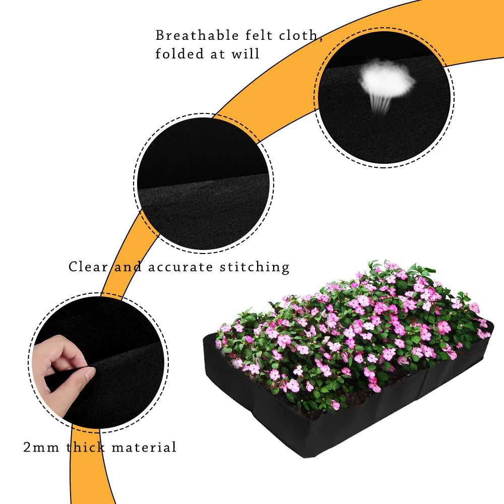 Felt Raised Garden Bed Grow Bags – 4 & 8 Pocket Planter Garden Grow Bags Axl