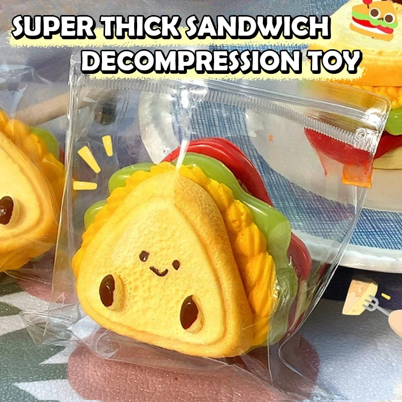Soft Hamburger Squishy Fidget Toy – Cute Cartoon Squeeze Toy Squishy Fidget Toy Axl