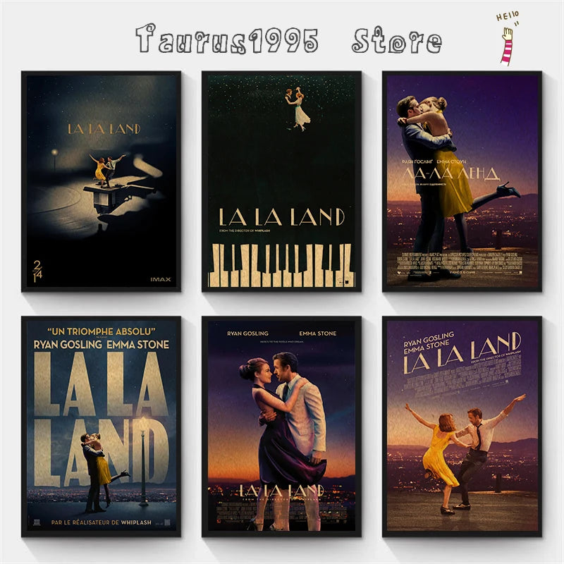La La Land Vintage Kraft Paper Poster | Aesthetic Wall Art Decorative Poster Axl