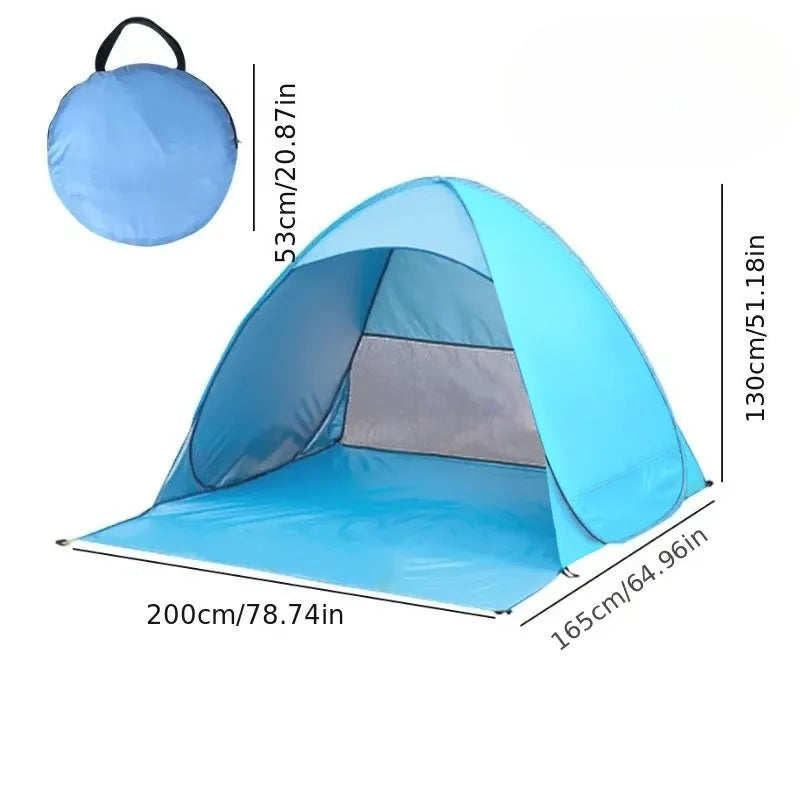 Foldable Beach Shade Tent – Portable Sun Shelter 3–4 People Beach Shade Tent Axl Blue