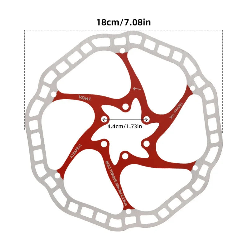 VXM Floating Disc Brake Rotor 160/180mm 6-Bolt MTB Bike Disc Brake Rotor Axl